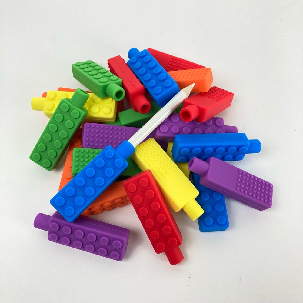 Lego Shaped Chewy Pencil Toppers Set of 23